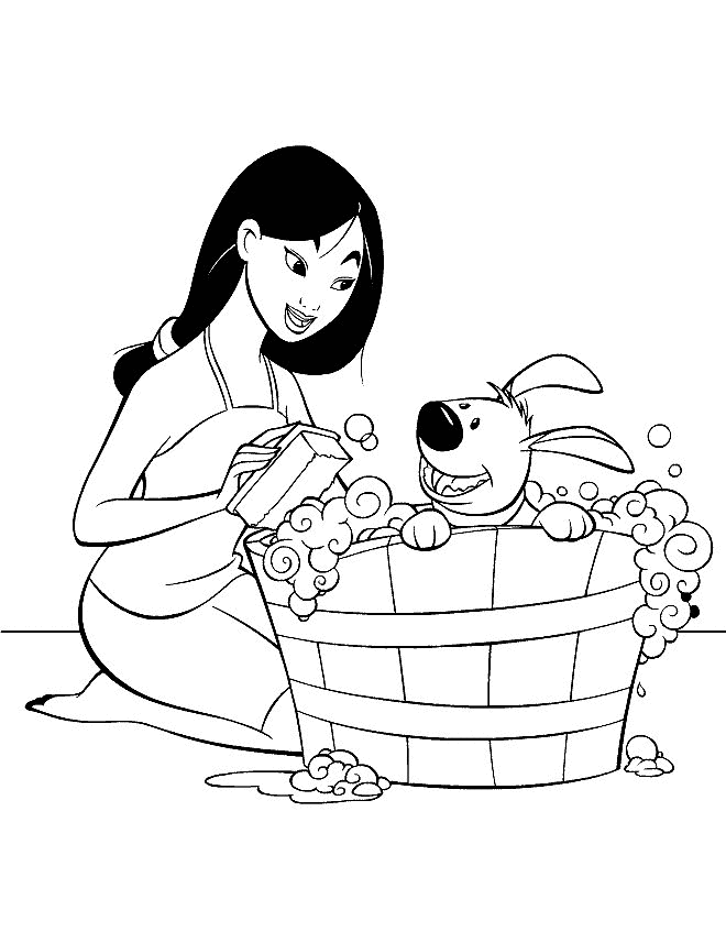 Plansa de colorat cu Mulan 6 20